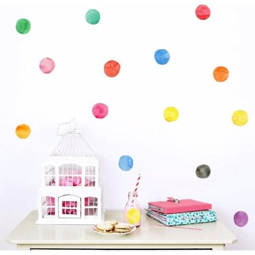 Funlife DIY Color Dot Home Decoration Sticker Childrens Fun Cartoon Bedroom Living Room Glass Waterproof Removable Wall Sticker