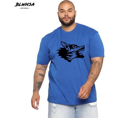 BLWHSH Rabid Dog Printing T Shirt Men Fashion Summer Short Sleeve Cartoon T-shirt Rabid Dog Print Funny Men Plus Tops Shirts