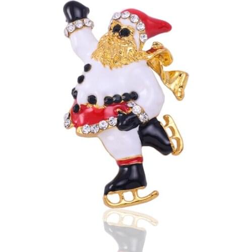 Hot sale cc brooches for women fashion Broach design Christmas jewelry old man rhinestone scarf brooch