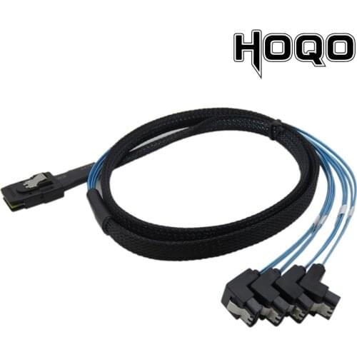 SAS sata cable Mini SAS SFF-8087 36P to 4 Angle SATA 7P Cable Mini SAS Male to 4 SATA 7P Female Cable 12Gbps Disk Data Cable