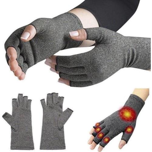 Compression Gloves Half Finger Arthritis Gloves relieve warmth pain blood circulation and comfortable heat helps Practical A0I3