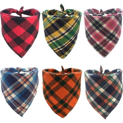 The Creativehome Dog Bandanas Pet Scarf Cute Plaid Scarf for Puppy Cat Kitten and Other Animals(6 Pack)