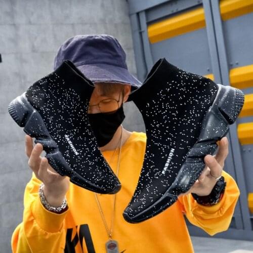 2020 Unisex Men Women Speed Runner Sneakers High Top Jogger Running Shoes Runner Stretch-knit Sock Trainers