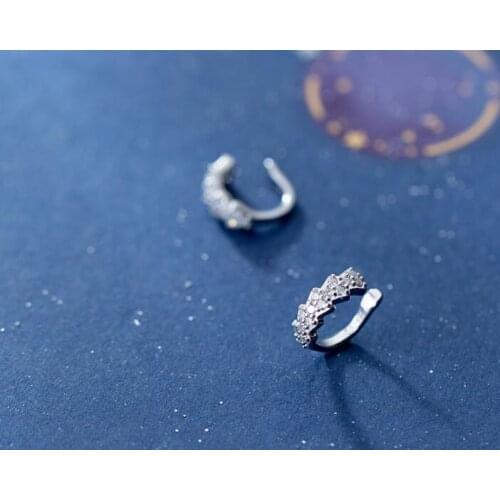 Small 10mm Authentic Real 100% 925 Sterling Silver fine Jewelry zirconia aaa+ set Clip Earrings (No pierced) gtle2435