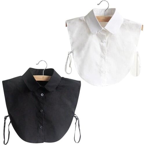 Fashion Korean Style Doll Collar Vintage Elegant Womens Fake Half Shirt Detachable Blouse JL