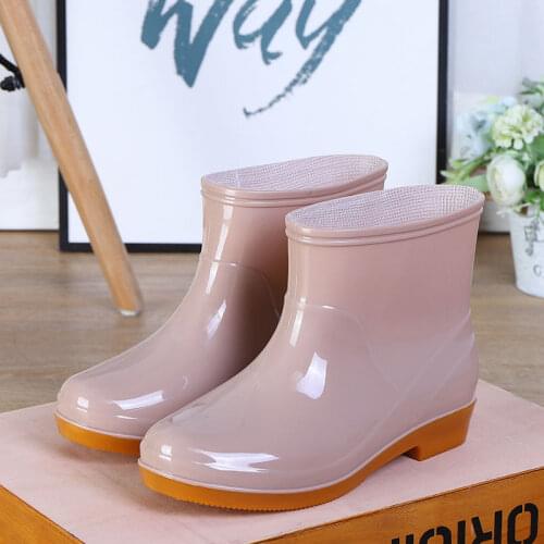 Fashion Women Summer Rain Boots Womens Water Shoes Adult Kitchen Car Wash Rubber Women Raining Boots