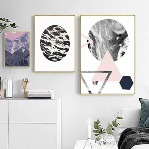 Marble Geometric Scandinavian Art Canvas Art Print Painting Modern Wall Picture Home Decor Bedroom Decorative Posters No Frame