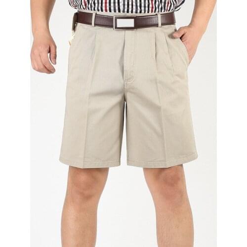 MRMT 2021 Brand New Summer Mens Cotton High Waist Loose Five-point Short Pants for Male Thin Middle-aged Casual Pants