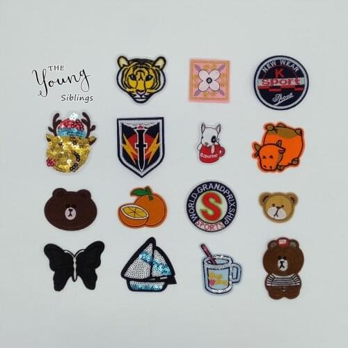 New arrive Cartoon Patch Embroidery Iron on patch Sewing Hot melt adhesive Applique Badges DIY Sequins Clothing Accessories