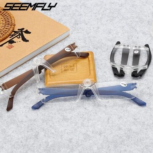 Seemfly Fashion Reading Glasses Men Women Portable Folding Presbyopic Eyeglasses With Box Unisex +1.0 +1.5 +2.0 +2.5 +3.0 +3.5