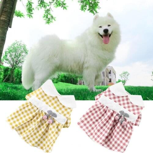 Pet Clothes Cherry Decoration Comfortable Acrylic Fiber Pet Dog Dress for Summer