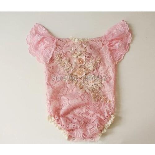 Newborn Baby Girls Clothes Lace Flower Romper Jumpsuit Outfit Summer Photography Props SLS0021