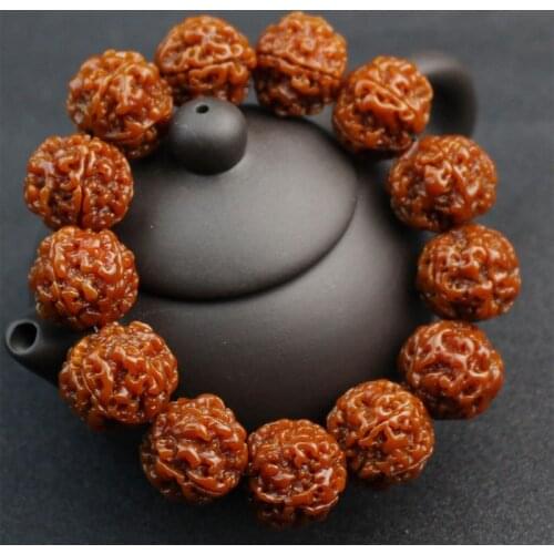 Wholesale Nepal five diamon bodhi hand string natural paste beads bracelet mens Rudraksha play jewelry 3 old material