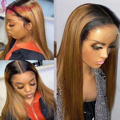 Ombre Color13x6 Lace Front Wigs Pre plucked Human Hair 13x4 Lace Frontal Wigs Two Toned Color Glueless Lace Wig with baby hair