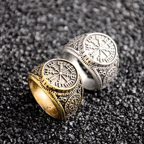 Megin D Silver Plated Viking Totem Odin God Hip Hop Vintage Rings for Men Women Couple Friends Gift Fashion Jewelry Bague Anel