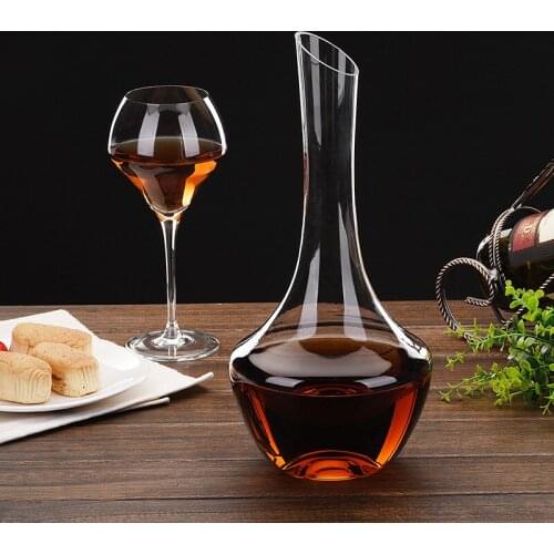 Simple and Practical 1500ml Big Belly Lead-Free Crystal Glass Wine Decanter Family Bar Practical Red Wine Exquisite Pourer Tool