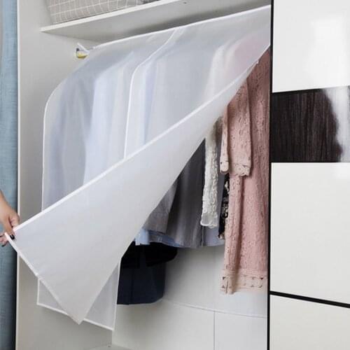 3-Size Type Transparent Wardrobe Clothes Dust-Proof Hanging Bag Cover Moisture-Proof Can Washable Storage Hanging Bag Velcro