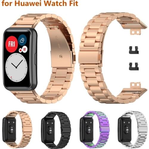 Rose Gold Watchband For Huawei Watch Fit Band Replacement Wristband for HUAWEI WATCH FIT Smartwatch Straps Accessories Metal