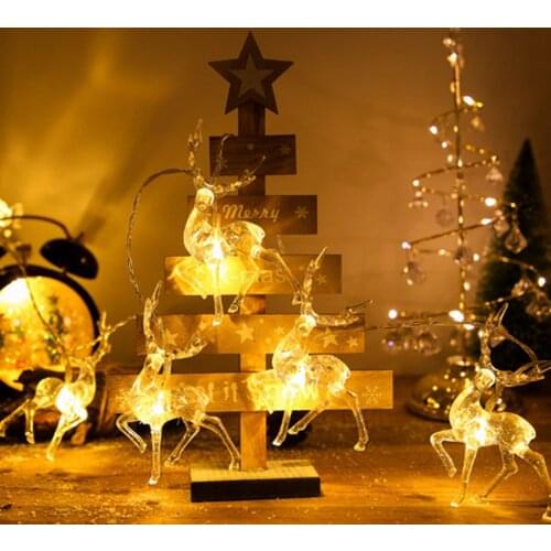 Christmas Reindeer Living Room Decoration Led Holiday Garland Fairy String Light 2-3M Battery Powered For Bedroom Wedding Decor