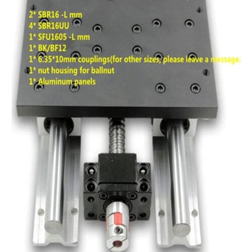 The sliding module / line / cnc linear displacement of coordinates of the table SBR1605 + + SBR16 linear rail BK/BF12 15180 alum