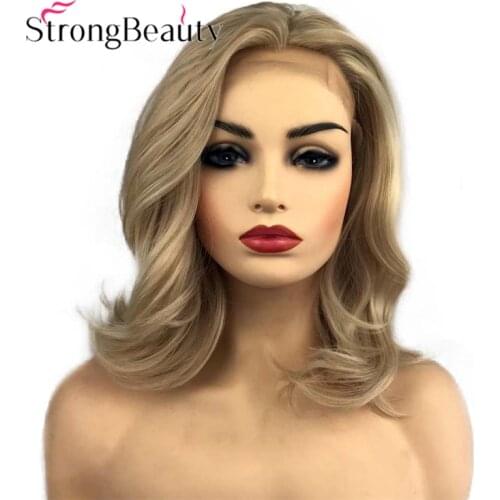 StrongBeauty Lace Front Blonde Wig Natural Wavy Synthetic Women Long Wigs