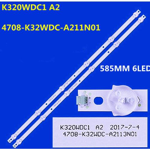 6LED 583mm LED backlight strip K320WDC1 A2 4708-K32WDC-A2113N01 for P hilip 32PHF5082/T3 Infocus 32DS170