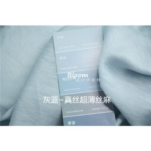 50cm * 140cm / Piece, Silver Translucent Silk Hemp Blended Cloth, Dress Shirt, Curtain Tablecloth Fabric, DIY Handmade Material