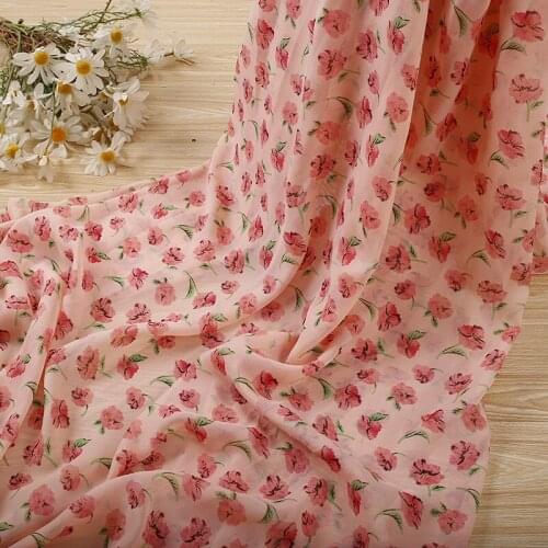 Hijab Fabric Flower Chiffon 75D Cosplay Dress Shirt Material DIY Blouse Scarf Sewing Fabric