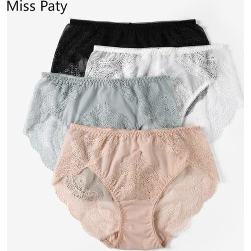 6pcs/lot Seamless panties plus size women cotton briefs high waist sexy lace underwear transparent for women 3XL high quality