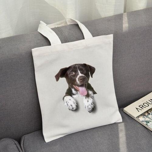 All You Need Is A Love and Dog Handbag Women Dog Lovers Large Capacity Canvas Shoulder Bags White Dog Bags Gift for Mom Shopping