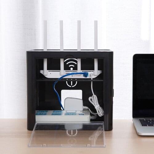 Home Socket Wire Storage Box Wifi Router Organizer Box Desktop Power Cable Plug Power Strip Hidden Finishing Box Home Decor