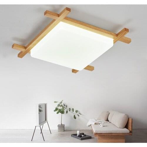 Japanese ceiling light tatami lamp flush mount wood ceiling lamp Living room sitting room Bedroom ceiling lamp square
