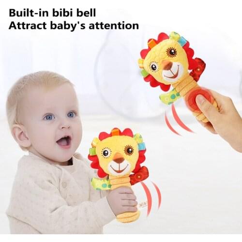 1pcs Cute Baby Rattle Lathe Hanging Plush Educational Toys Plush Educational Baby Rattles Toys