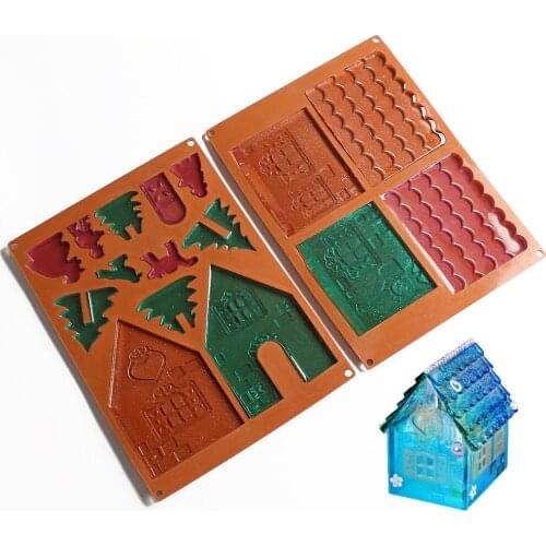 1PCS DIY Crystal Epoxy Resin Mold Creative Christmas House Mold Diy Handmade jewelry Making Tools silicone mold For Resin