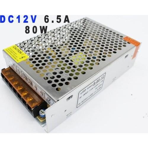 12v dc Power Supply 6.5A 80W Led Driver transformer 220V 110v AC to DC 12V UPS for for Led Strip lamp CNC CCTV Wholesale 10pcs