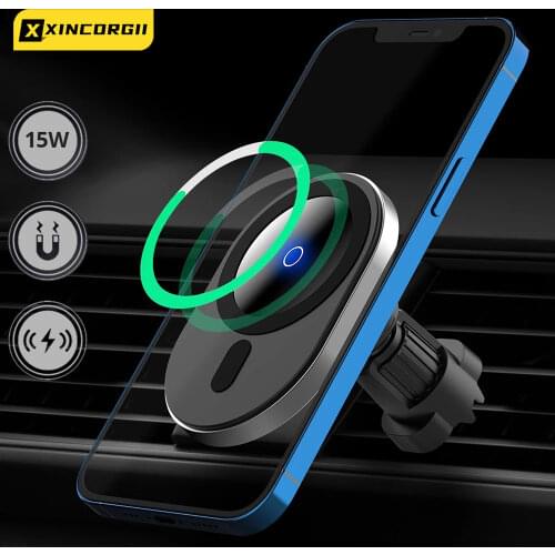 15w qi magnetic car wireless charger for iphone 12 pro max car charger phone holder