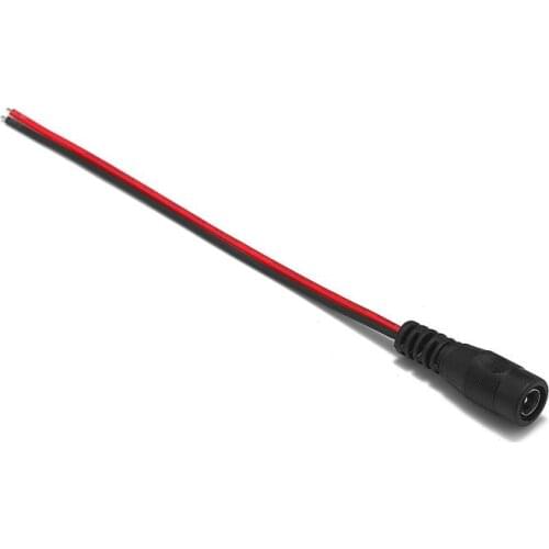 200pcs Battery Case 5.5*2.1mm Female DC 12V Plug Jack Power Supply Connectors Extension Cable 22AWG 15cm For 5050 RGBW LED Strip