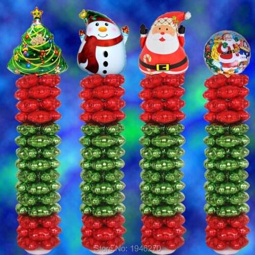 30pcs christmas decortions 4 petals leaf flower balloons building column arch wedding birthday Carnival anniversary party ballon