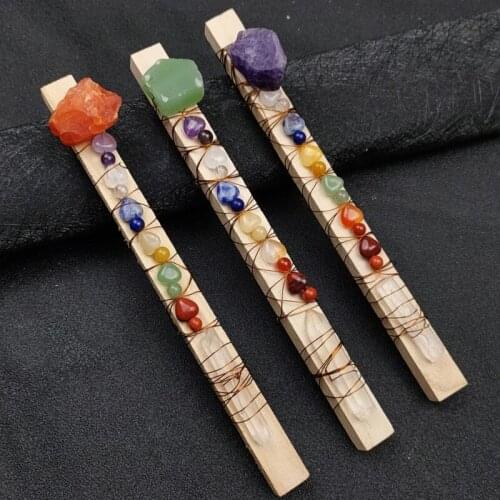 Irregular Hexagonal Column Heart Shapes Winding Ornaments Chakra Stones Tumbled M17D