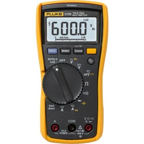 Fluke 117c HAVC voltalalert LCD backlight digital multimeter true RMS voltage test AC / DC current voltage test