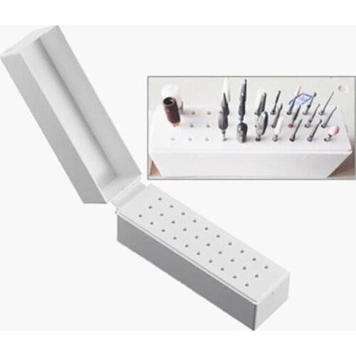30 Holes Nail Drill Bits Holder Stand for Drill Bits Storage Box Container Milling Cutter Nail Manicure Acrylic Nail Accessories