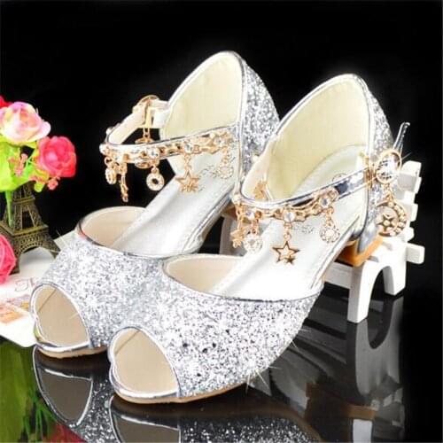 New Summer High Heels Girls Shoes Children Crystal Sandals Princess Student Performance Toddler Kids Shoes 03