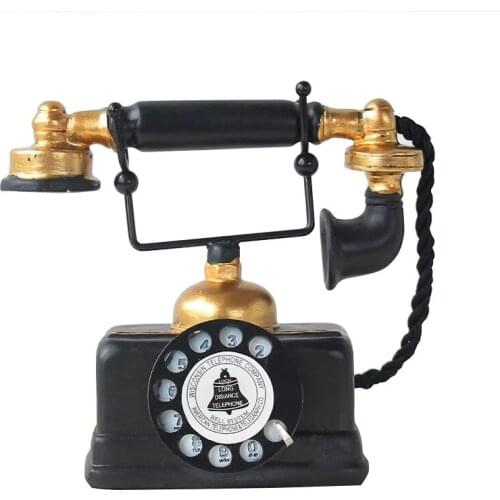 Home Decorative Antique Old-fashioned Telephones Desktop Ornaments Gift European Retro Style Desktop Landline Telephone Model