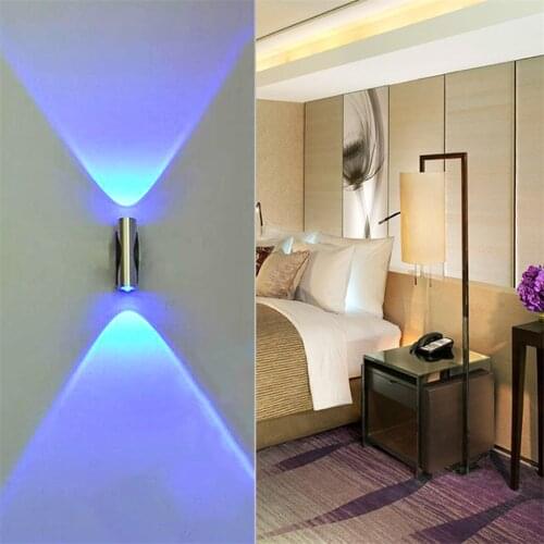 Double-headed LED Light Bedroom Blue Aluminum Wall Lamp Home Sconce Luces LED Decoracion Bar KTV Porch Wall Ceiling LED Light