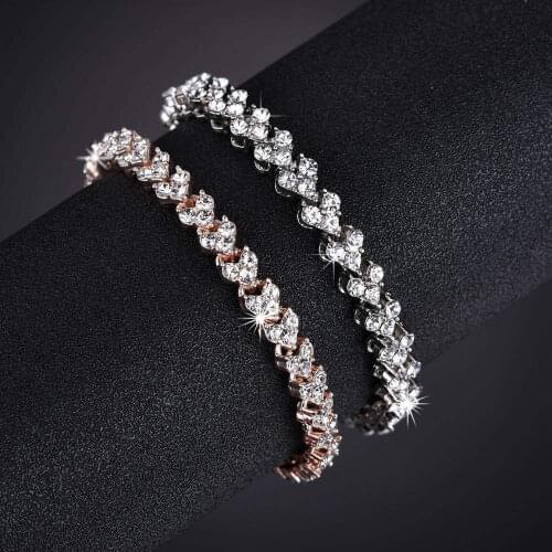 Crystal Zircon Bracelet Elegant Alloy Bangle Bracelets Women Girls Imitation high-end Fashion Bracelet Ladies Geometric Jewelry