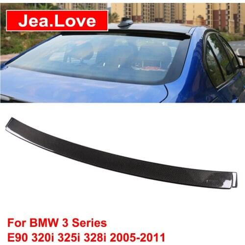 H Style Real Carbon Fiber Rear Roof Wing Top Spoiler Rear Trunk Wing For BMW 3 Series E90 320i 325i 328i 2005-2011 Modification