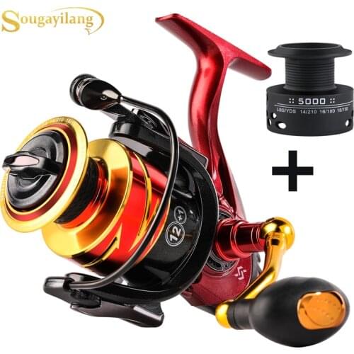 Sougayilang Innovative 12+1BB Spinning Reel 14KG Max Drag Power Fishing Reel for Bass Pike Fishing