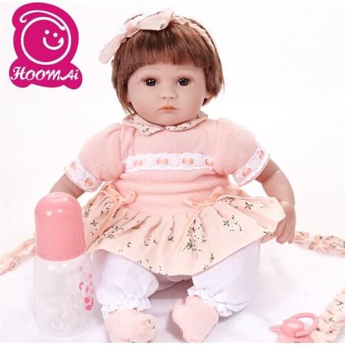 45CM Baby Dolls Lifelike Reborn Baby Doll Action Figure Toys Silicone Children Toy with Hair Kids Birthday Gift