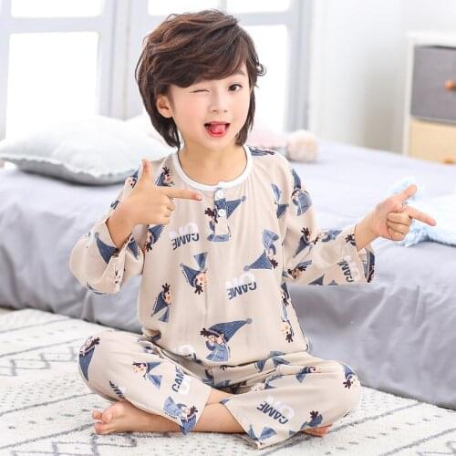 Summer Pajamas Set Boys Girls Clothes Baby Cotton T Shirt Pants Pyjamas Pijamas Cartoon Sleepwear Teens Nightwear Home Clothing