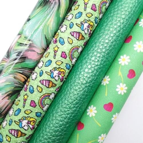 Twinkling Twinkling Rainbow Chunky Glitter Leather Flowers Litchi heart Synthetic Faux Leather Fabric Felt Backing 21X29CM KM567